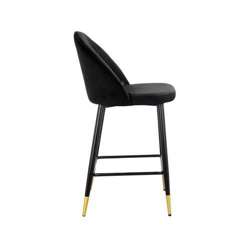 Marlis-lot De 2 Tabourets De Bar En Velours Noir