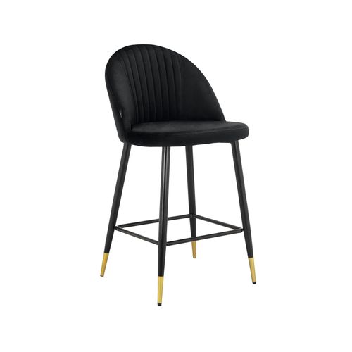 Marlis-lot De 2 Tabourets De Bar En Velours Noir