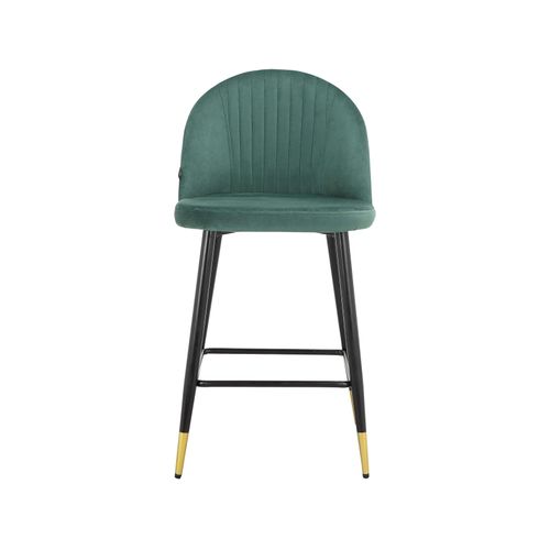 Marlis-lot De 2 Tabourets De Bar En Velours Vert Foncé