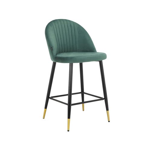 Marlis-lot De 2 Tabourets De Bar En Velours Vert Foncé