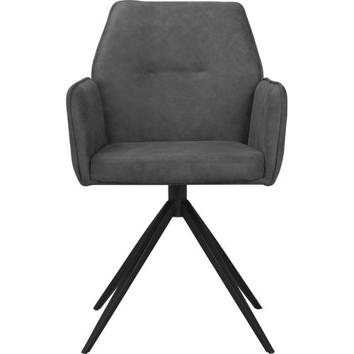 Capo-lot De 2 Chaises De Salle à Manger En Tissu Anthracite