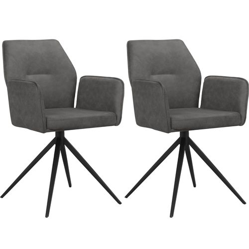 Capo-lot De 2 Chaises De Salle à Manger En Tissu Anthracite