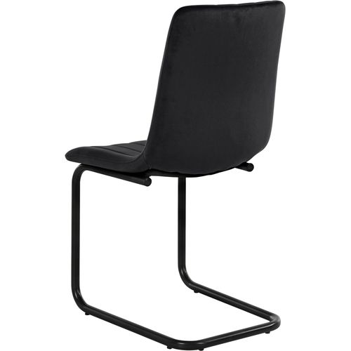 Marcela-lot De 2 Chaises De Salle à Manger En Velours Noir