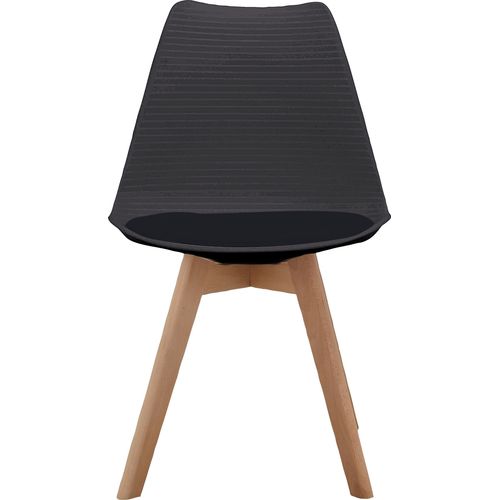 Armin-lot De 2 Chaises De Salle à Manger En Plastique Noir