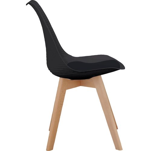 Armin-lot De 2 Chaises De Salle à Manger En Plastique Noir