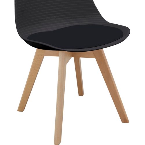 Armin-lot De 2 Chaises De Salle à Manger En Plastique Noir