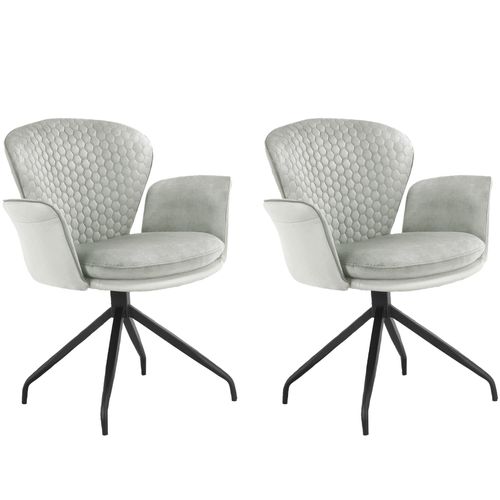 Lucia-lot De 2 Chaises De Salle à Manger Gris