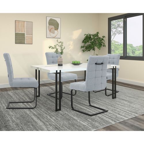 Terza-lot De 2 Chaises De Salle à Manger En Tissu Gris