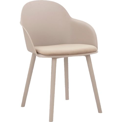 Seiko-lot De 2 Chaises De Salle à Manger En Plastique Beige