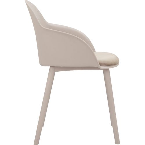 Seiko-lot De 2 Chaises De Salle à Manger En Plastique Beige