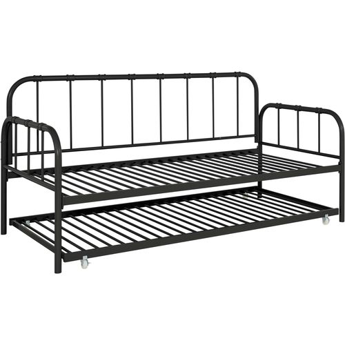 Aaron-lit De Jour En Métal Noir 90x200