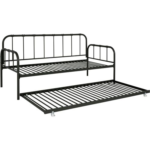 Aaron-lit De Jour En Métal Noir 90x200