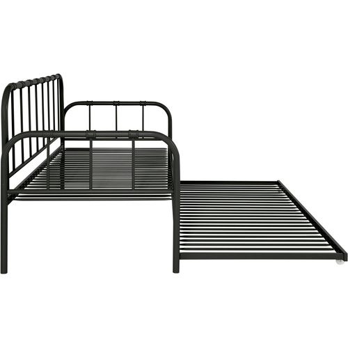 Aaron-lit De Jour En Métal Noir 90x200