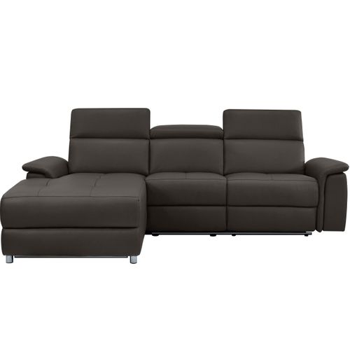 Pareli-canapé 3 Places Gauche Avec Fonction Électrique En Cuir Marron Pu