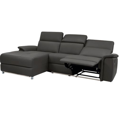 Pareli-canapé 3 Places Gauche Avec Fonction Électrique En Pu Marron