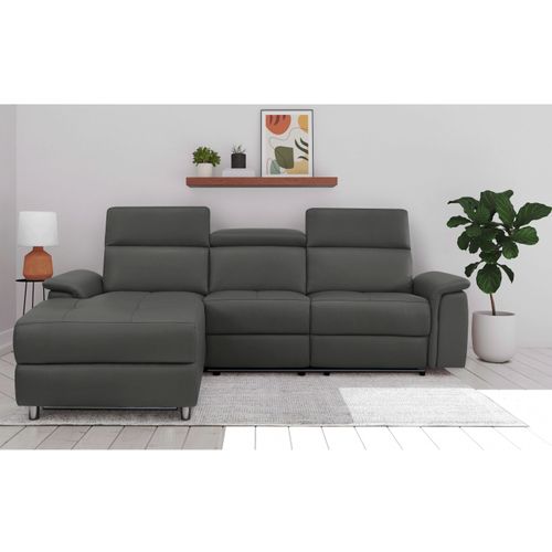 Pareli-canapé 3 Places Gauche Électrique En Pu Noir