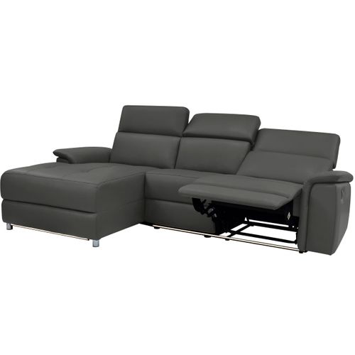 Pareli-canapé 3 Places Gauche Électrique En Pu Noir