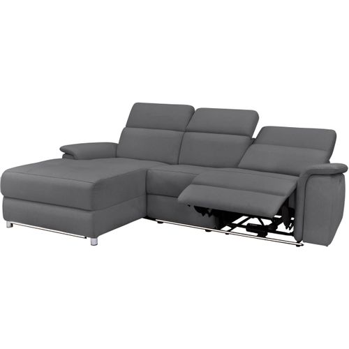 Pareli-canapé 3 Places Gauche Manuel En Tissu Solaire Anthracite