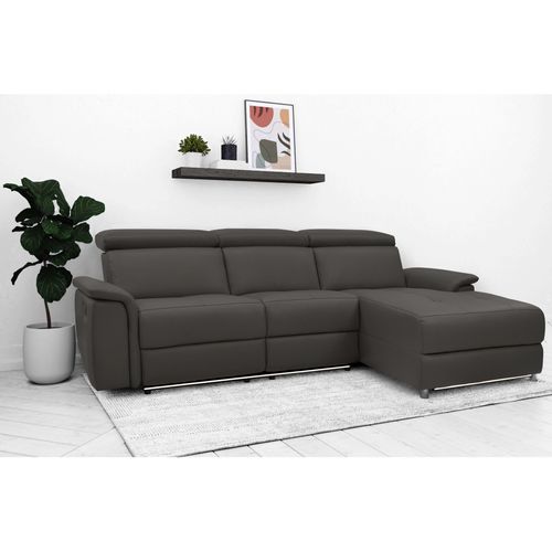 Pareli-canapé 3 Places Droit Avec Fonction Électrique En Pu Marron