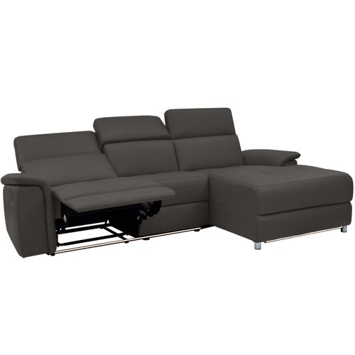 Pareli-canapé 3 Places Droit Avec Fonction Électrique En Pu Marron