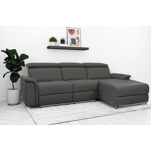 Pareli-canapé 3 Places Droite Avec Fonction Électrique En Pu Noir