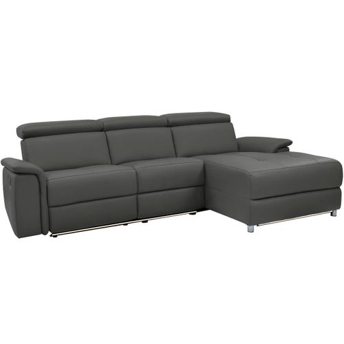 Pareli-canapé 3 Places Droite Avec Fonction Électrique En Pu Noir