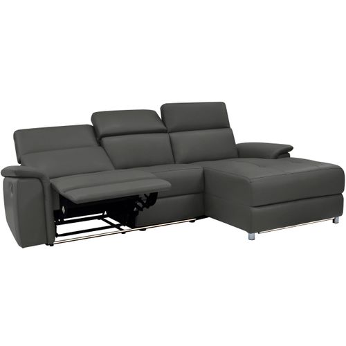 Pareli-canapé 3 Places Droite Avec Fonction Électrique En Pu Noir