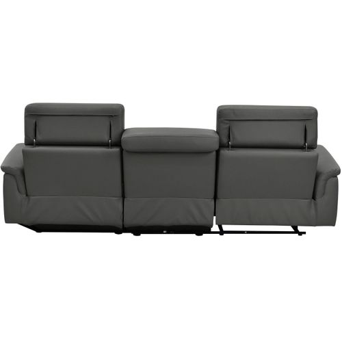 Pareli-canapé 3 Places Droite Avec Fonction Électrique En Pu Noir