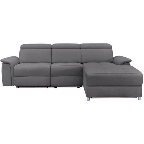 Pareli-canapé 3 Places Droit Avec Fonction Électrique En Tissu Anthracite