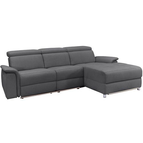 Pareli-canapé 3 Places Droit Avec Fonction Électrique En Tissu Anthracite
