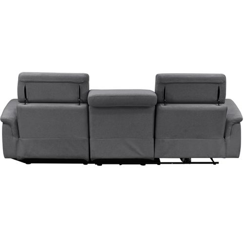 Pareli-canapé 3 Places Droit Avec Fonction Électrique En Tissu Anthracite