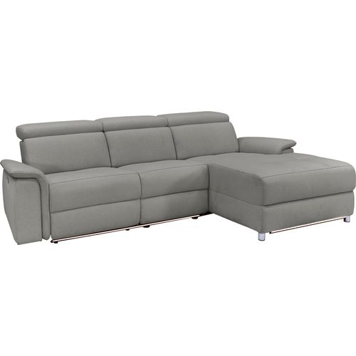 Pareli-canapé 3 Places Gauche Manuel En Tissu Gris