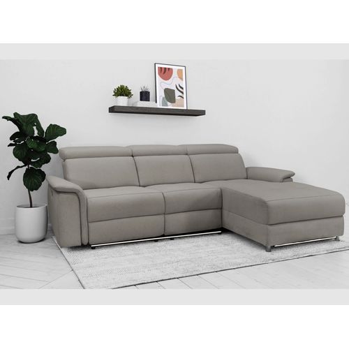 Pareli-canapé 3 Places Gauche Manuel En Tissu Gris