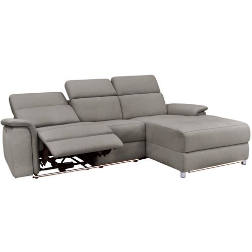 Pareli-canapé 3 Places Gauche Manuel En Tissu Gris