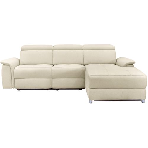 Pareli-canapé 3 Places Droit Avec Fonction Électrique En Tissu Sable