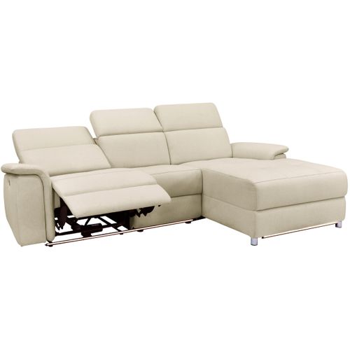 Pareli-canapé 3 Places Droit Avec Fonction Électrique En Tissu Sable