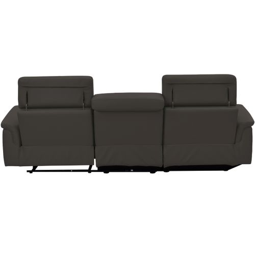 Pareli-canapé 3 Places Gauche Avec Fonction Manuelle En Cuir Pu Marron