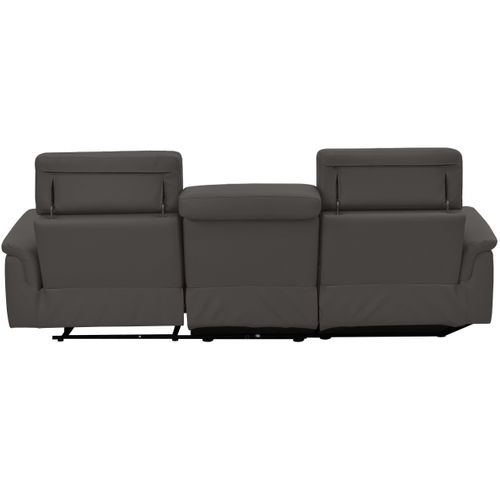 Pareli-canapé D'angle 3 Places Avec Fonction Manuelle En Pu Marron