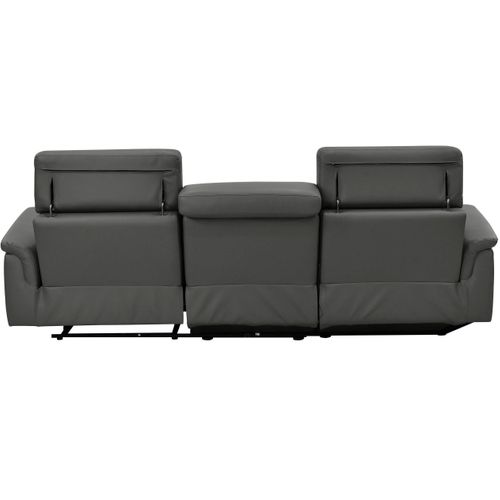 Pareli-canapé D'angle 3 Places Avec Fonction Manuelle En Pu Noir