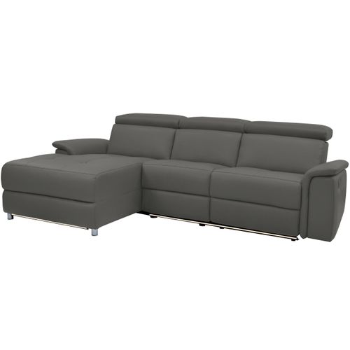 Pareli-canapé 3 Places Gauche Avec Fonction Manuelle En Cuir Gris Pu