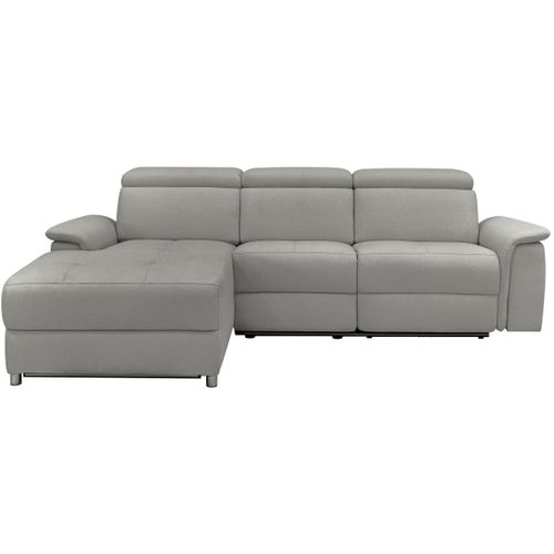 Pareli-canapé 3 Places Gauche Avec Fonction Manuelle En Tissu Gris