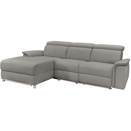 Pareli-canapé 3 Places Gauche Avec Fonction Manuelle En Tissu Gris