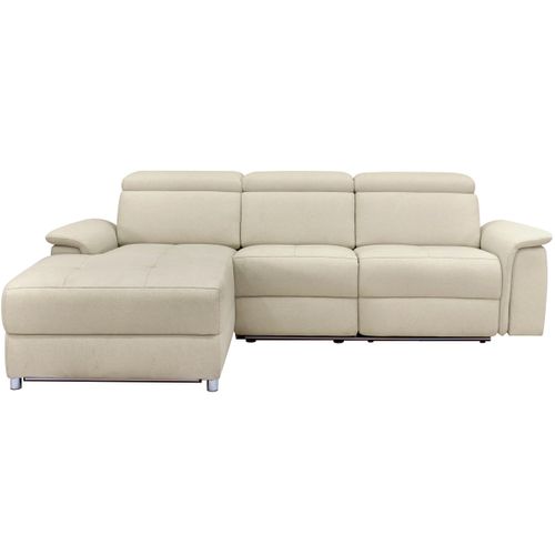 Pareli-canapé 3 Places Gauche Avec Fonction Manuelle En Tissu Sable