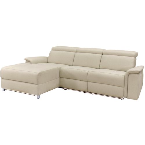 Pareli-canapé 3 Places Gauche Avec Fonction Manuelle En Tissu Sable