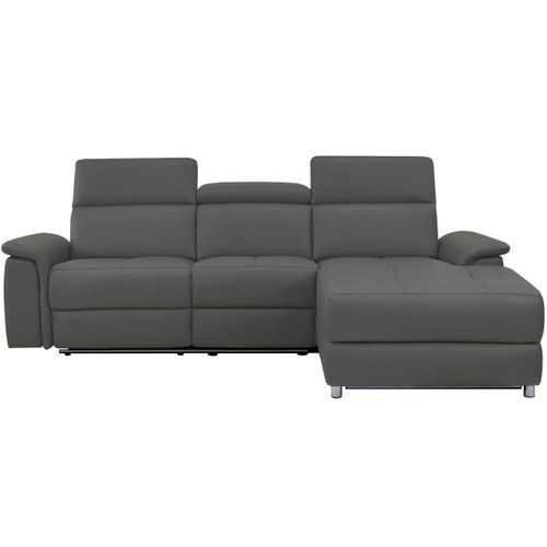 Pareli-canapé 3 Places Droite Avec Fonction Manuelle En Pu Gris