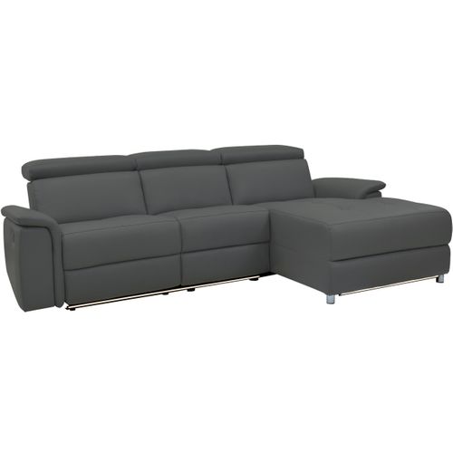 Pareli-canapé 3 Places Droite Avec Fonction Manuelle En Pu Gris