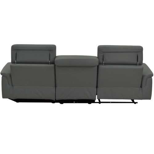 Pareli-canapé 3 Places Droite Avec Fonction Manuelle En Pu Gris