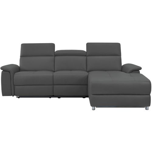 Pareli-canapé 3 Places Droit Avec Fonction Manuelle En Cuir Gris Pu