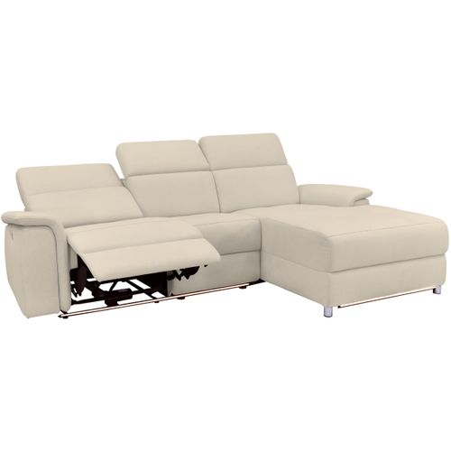 Pareli-canapé 3 Places Droit Avec Fonction Manuelle En Tissu Sable