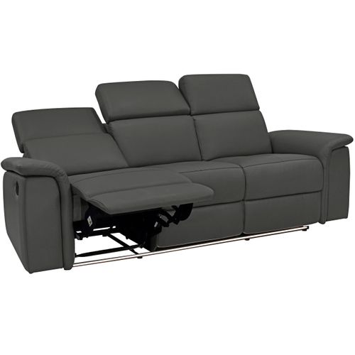 Pareli-canapé 3 Places Avec Fonction Électrique En Pu Noir